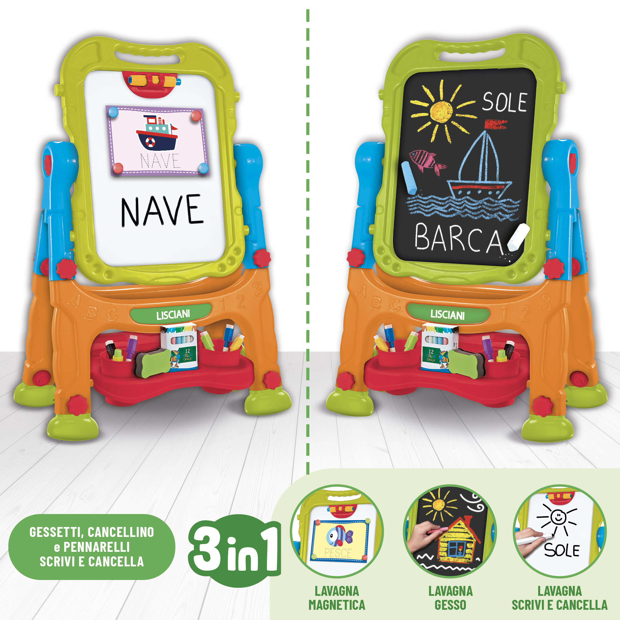 Lisciani Carotina Lavagna Educativa Scrittura Gessi