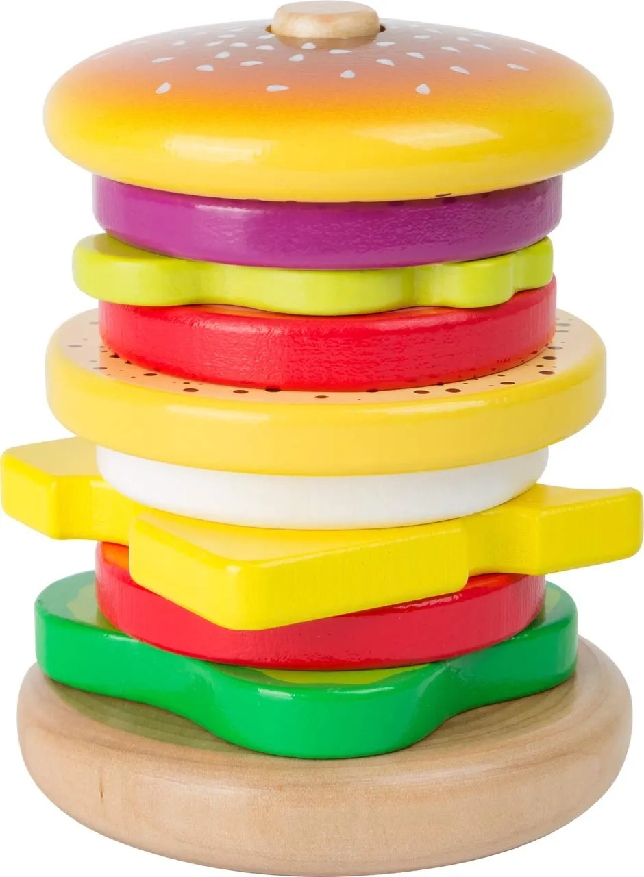 smallfoot 11062 hamburger legno gioco cucina impilabile 9 pezzi