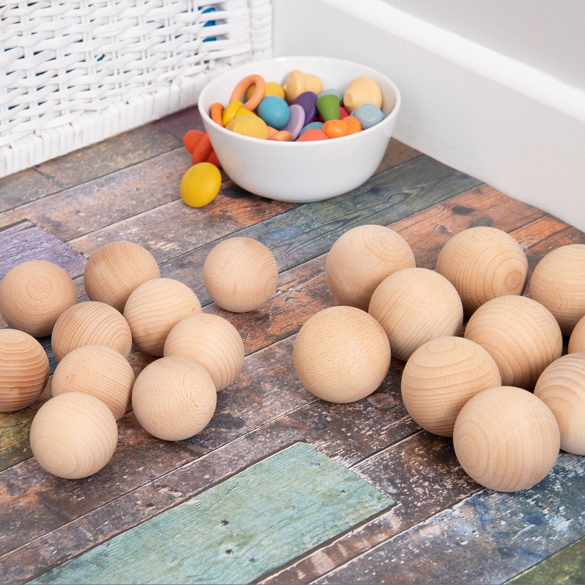 Tickit Natural Wooden palline legno 5 cm 10 pezzi