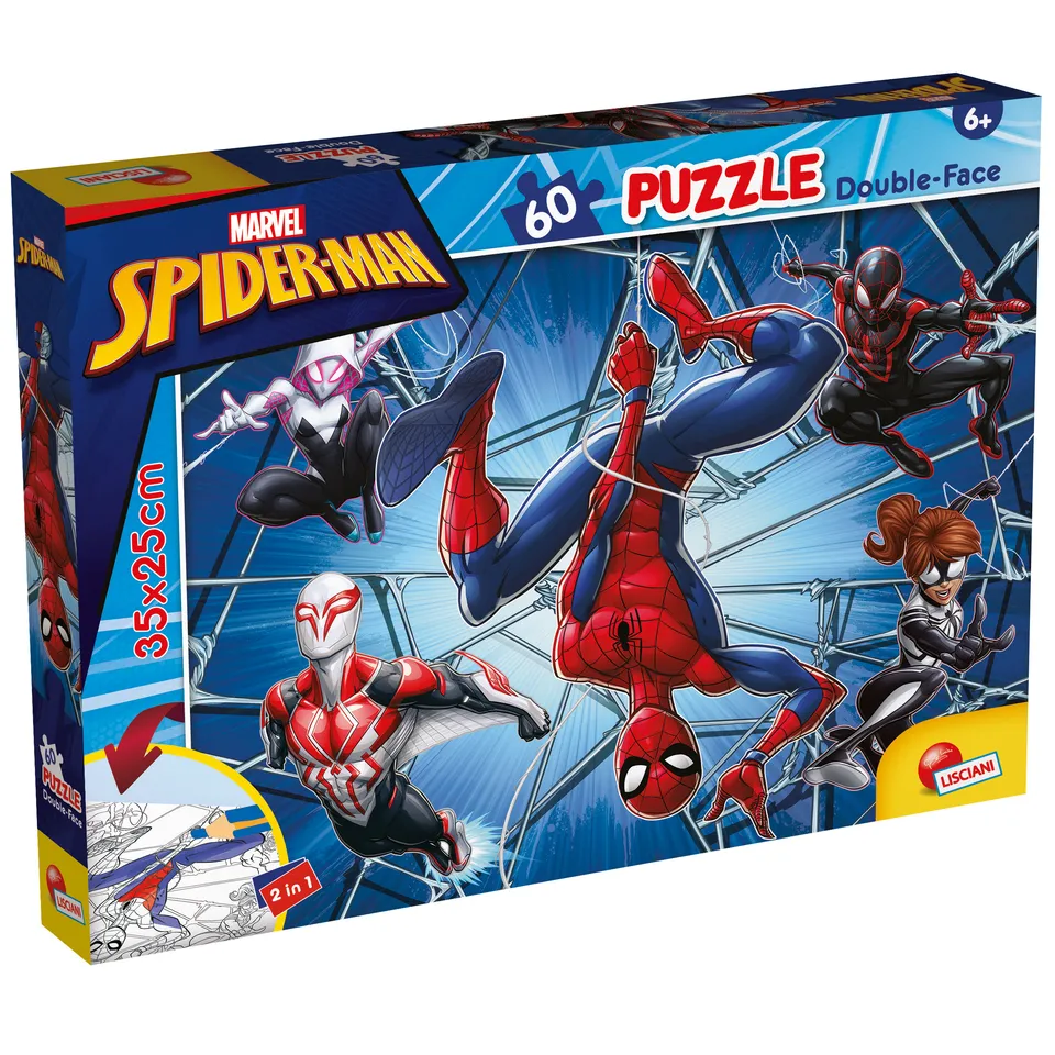 Lisciani Marvel DF M-Plus 60 puzzle bambini Spider-Man double-face