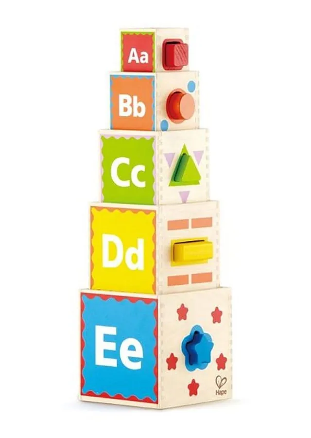 Hape E0413 piramide gioco impilabile legno 5 blocchi