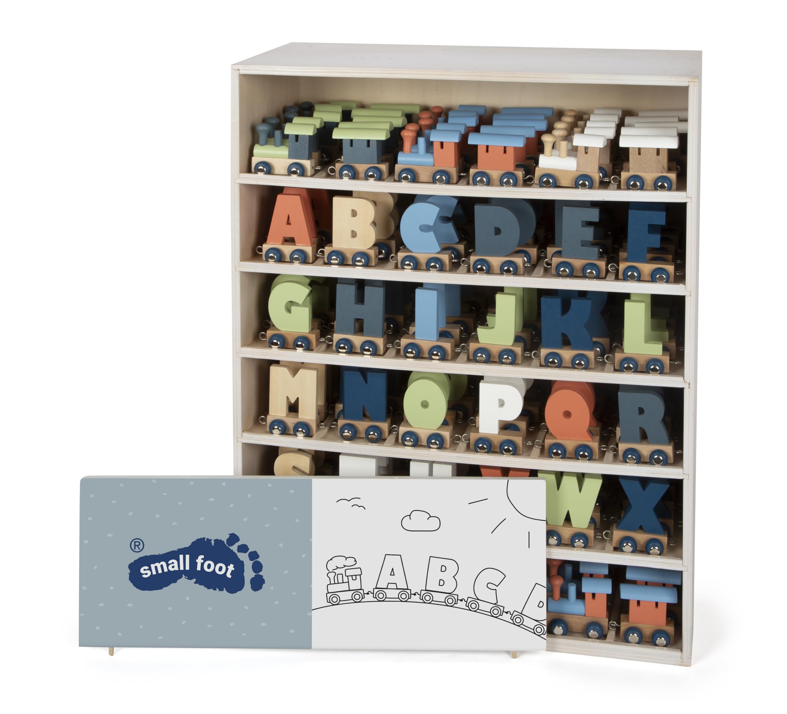 smallfoot Trenino Polare 12597 display legno 180 pezzi lettere