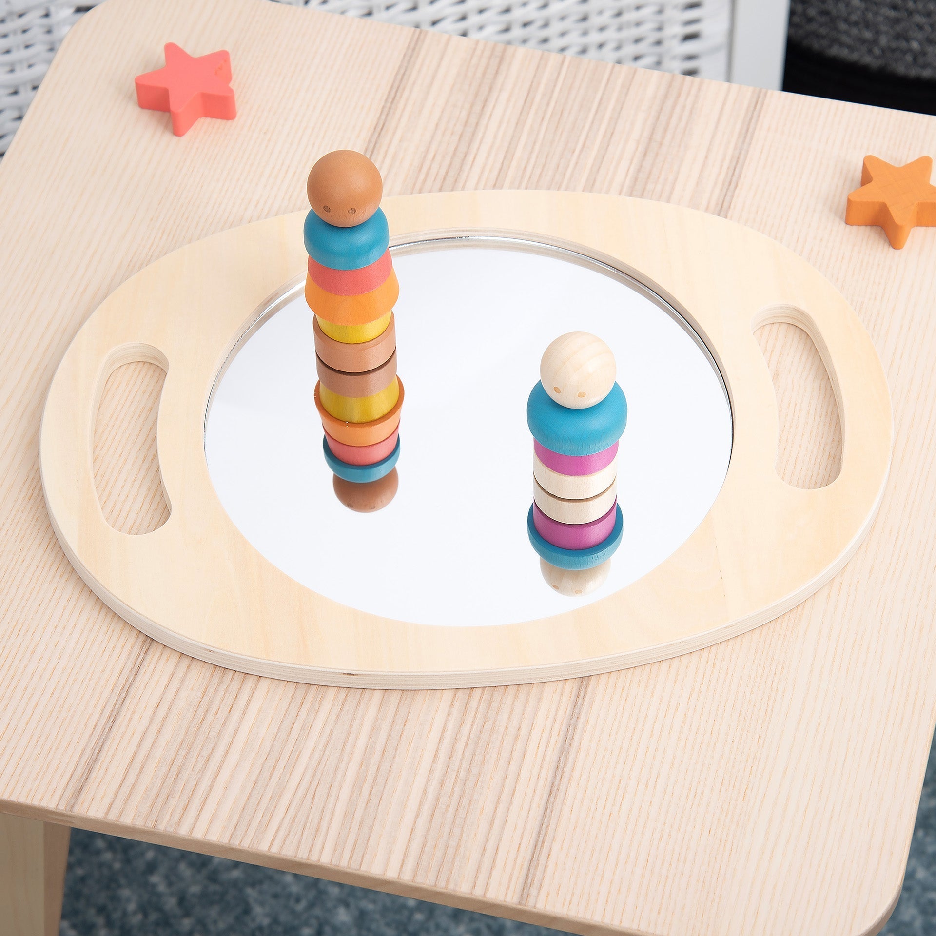 Tickit Hand Held Wooden Mirror specchio a mano legno
