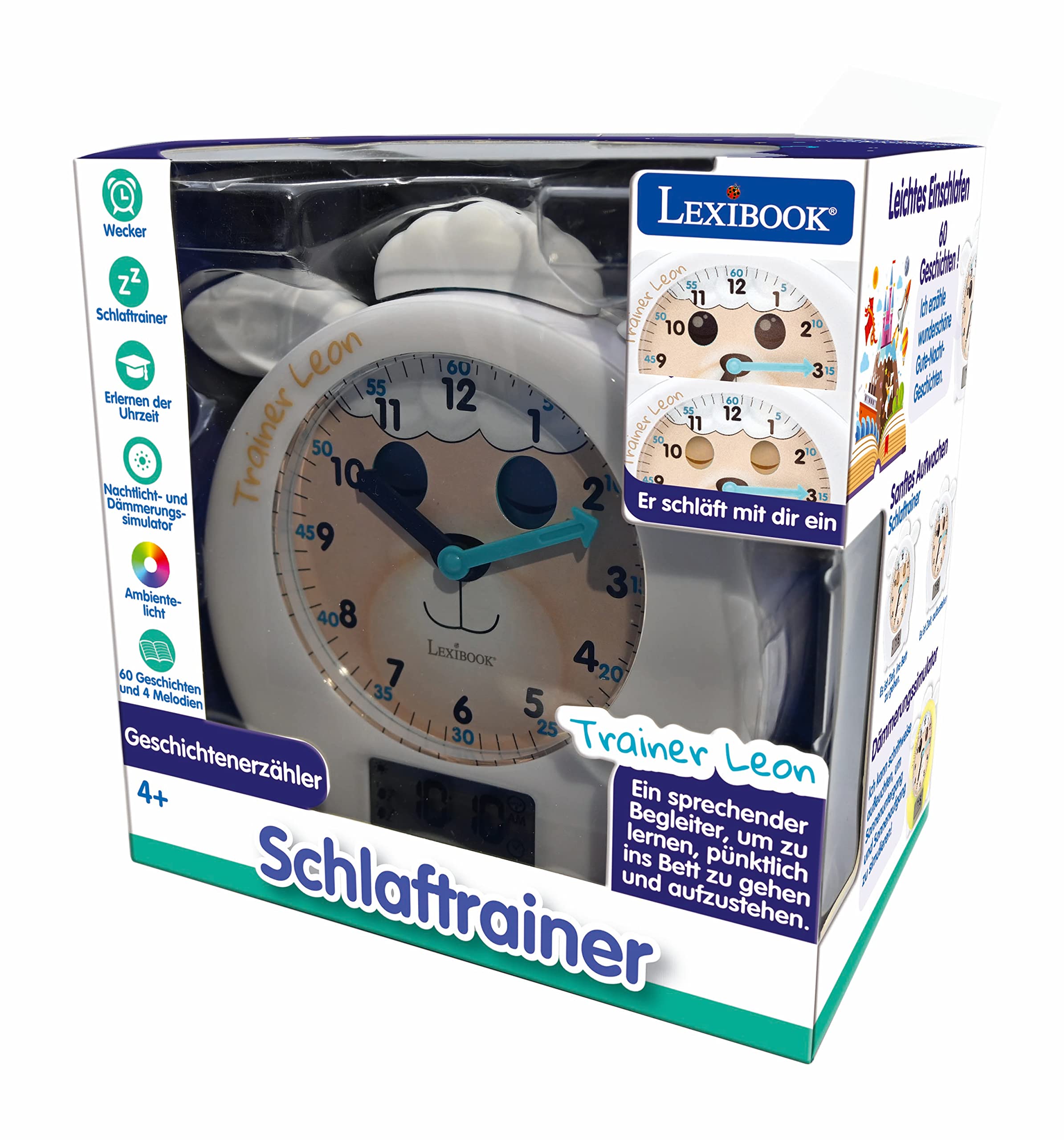 Lexibook Trainer Leon RLT101DE sveglia bambini bianco con storie