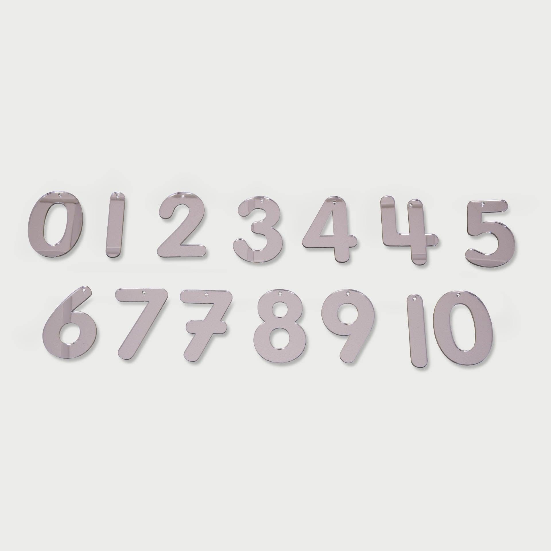 Tickit Mirror Numbers numeri specchio acrilico 14 pezzi