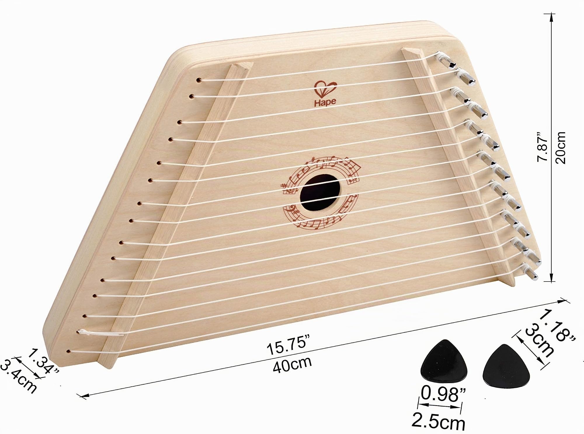 Hape arpa da tavolo giocattolo legno 15 corde