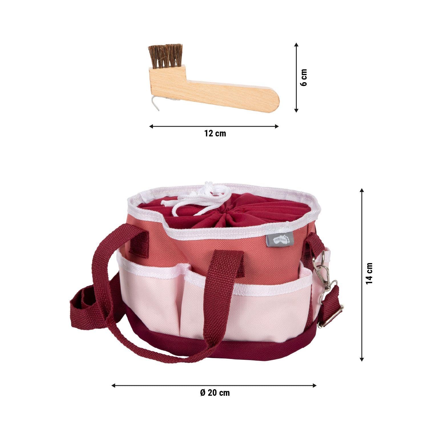 smallfoot 12705 set toelettatura cavallo borsa rossa 3 anni+
