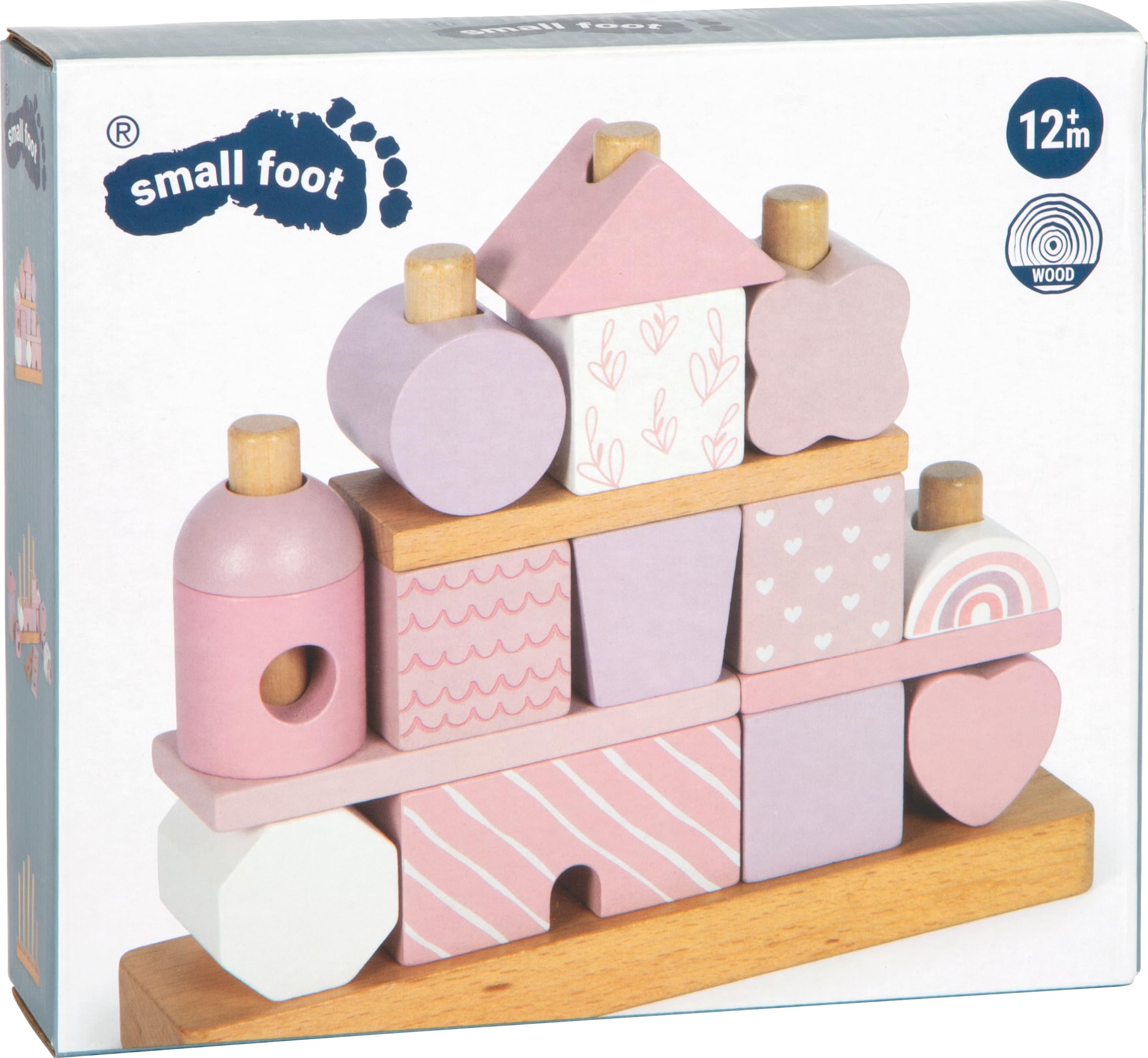 small foot Casa rosa gioco costruzioni legno 18 pezzi