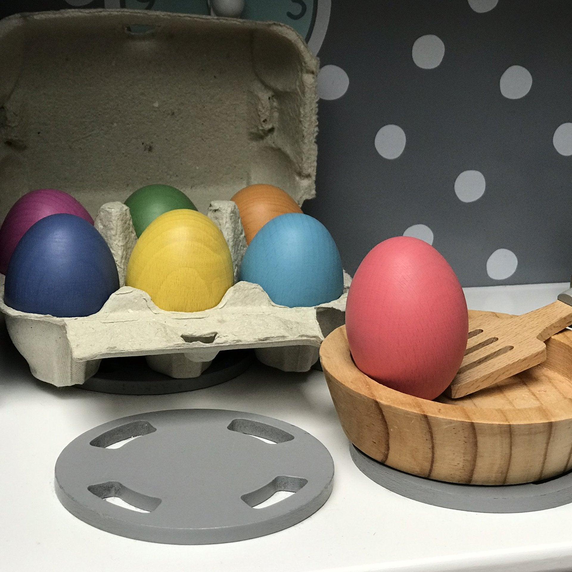 Tickit Rainbow Wooden Eggs uova legno 7 pz colori da 10 mesi