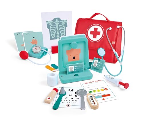 Hape Set Medico kit dottore legno con raggi X interattivi