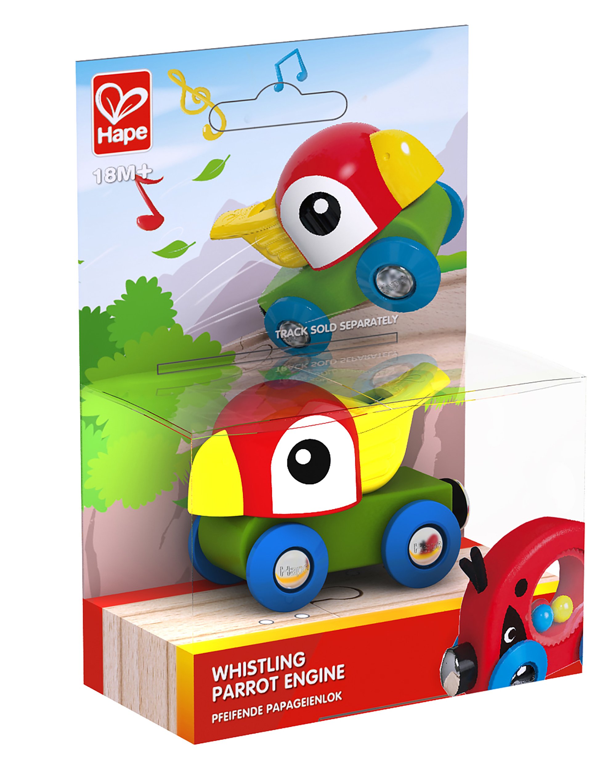 Hape Pappagallo Locomotiva Fischietto Treno in Legno Colorato