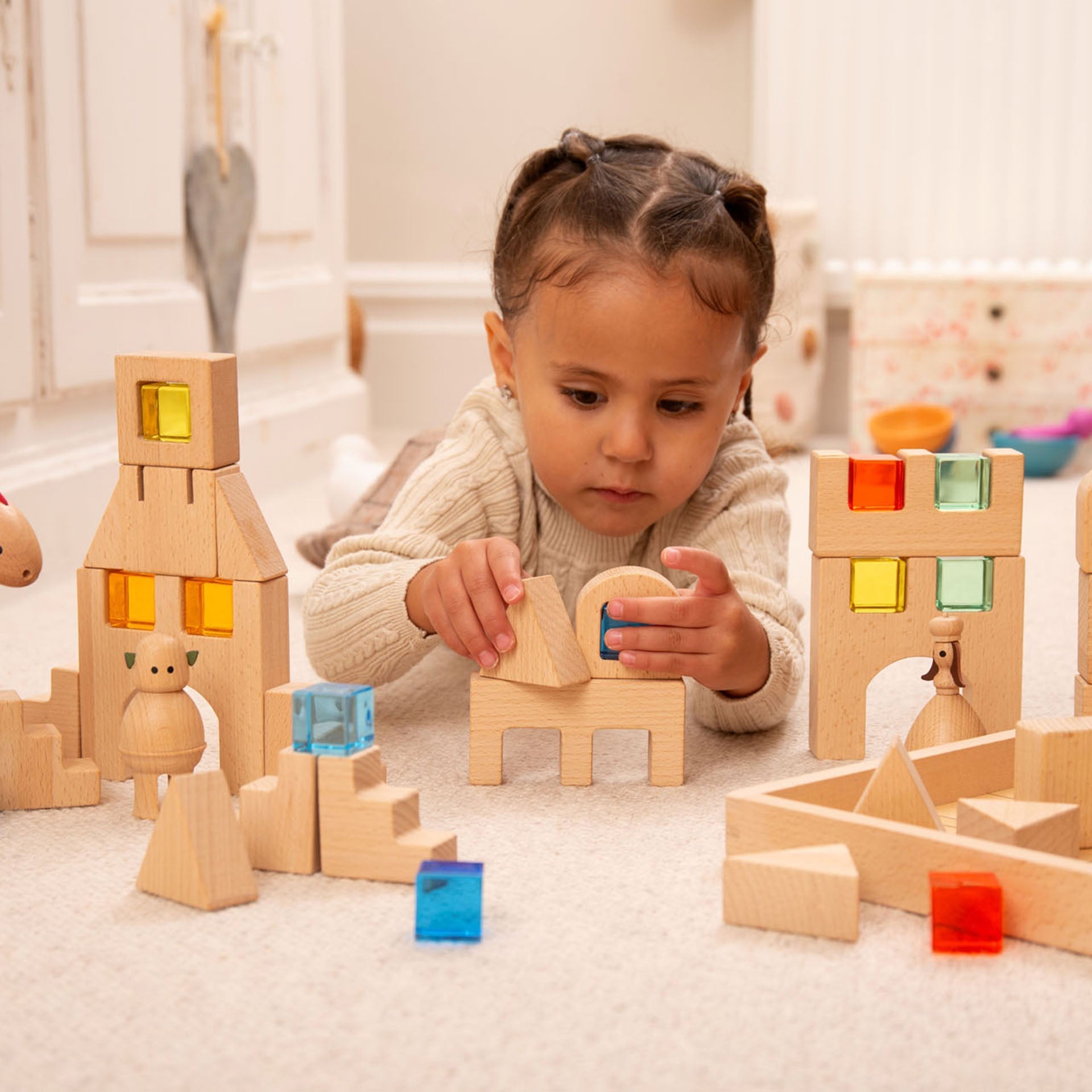 Tickit Wooden Building Gem Blocks costruzioni 25 pezzi da 3 anni