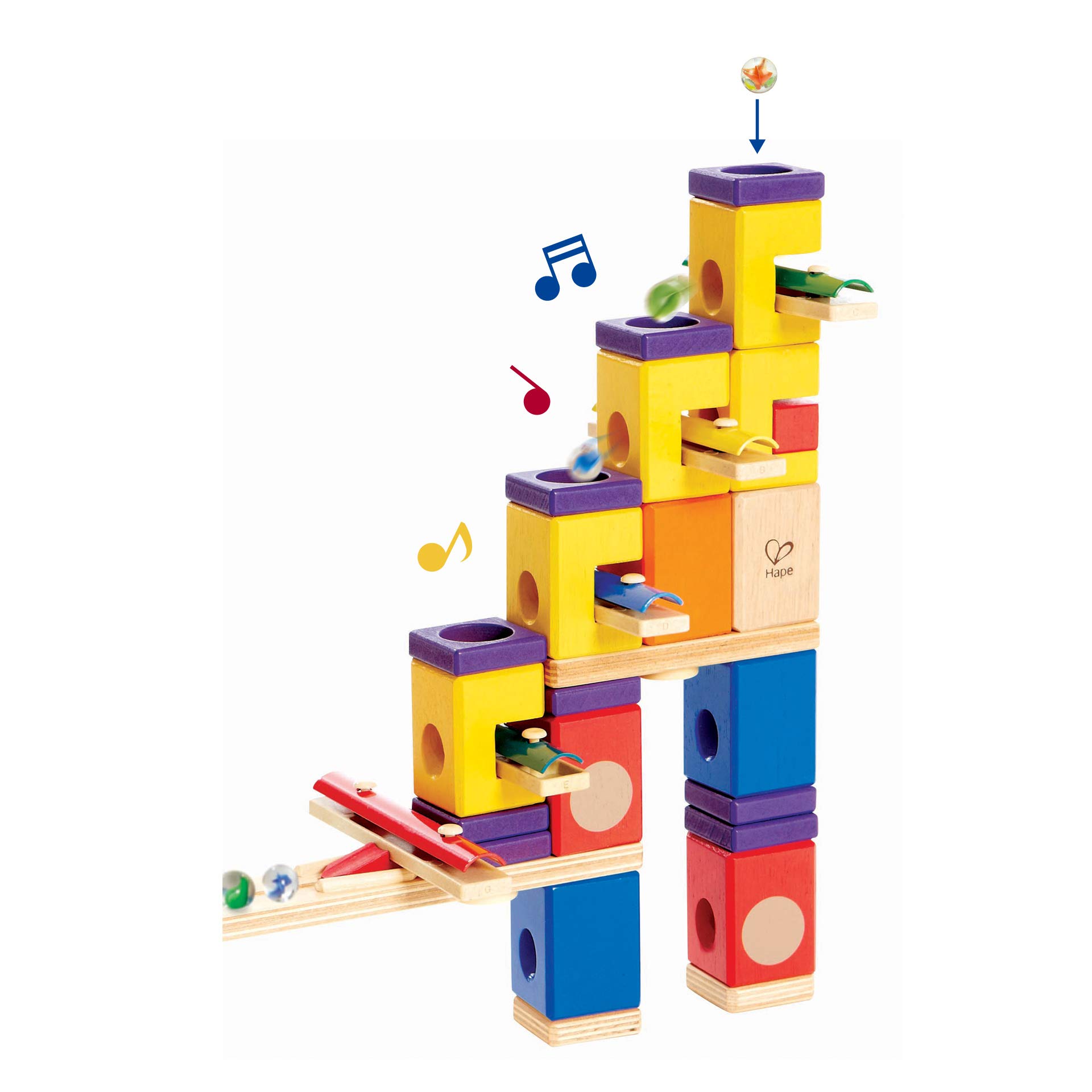 Hape E6012 Quadrilla Music Motion pista biglie musicale 96 pezzi
