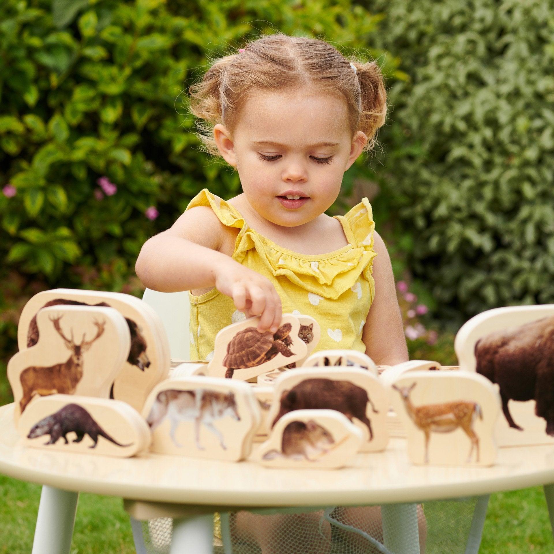 Tickit Wooden Forest Animal Blocks Cubi Animali Bosco