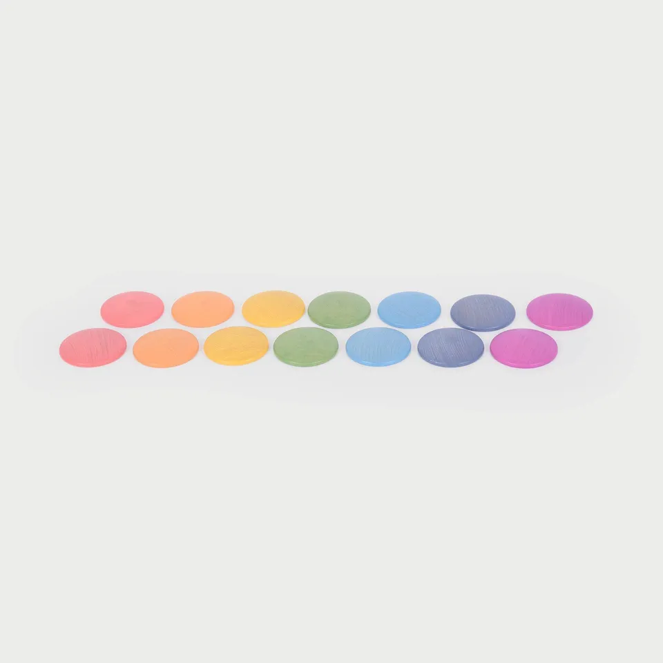 Tickit Rainbow Wooden dischi legno 14 pezzi colori arcobaleno