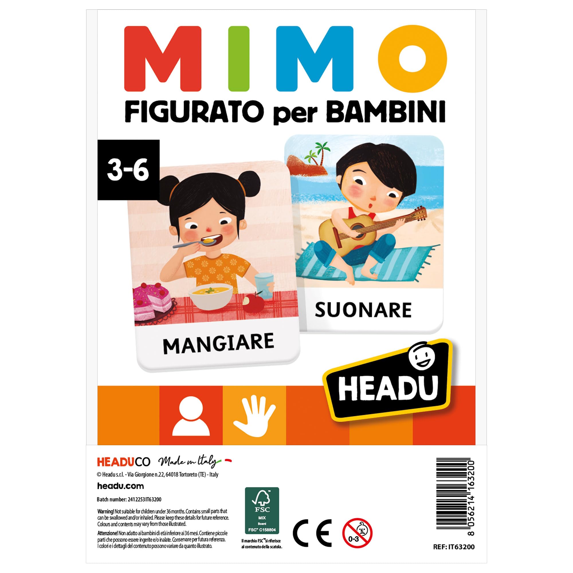 Headu Mimo delle Azioni gioco mimo emozioni 3-6 anni