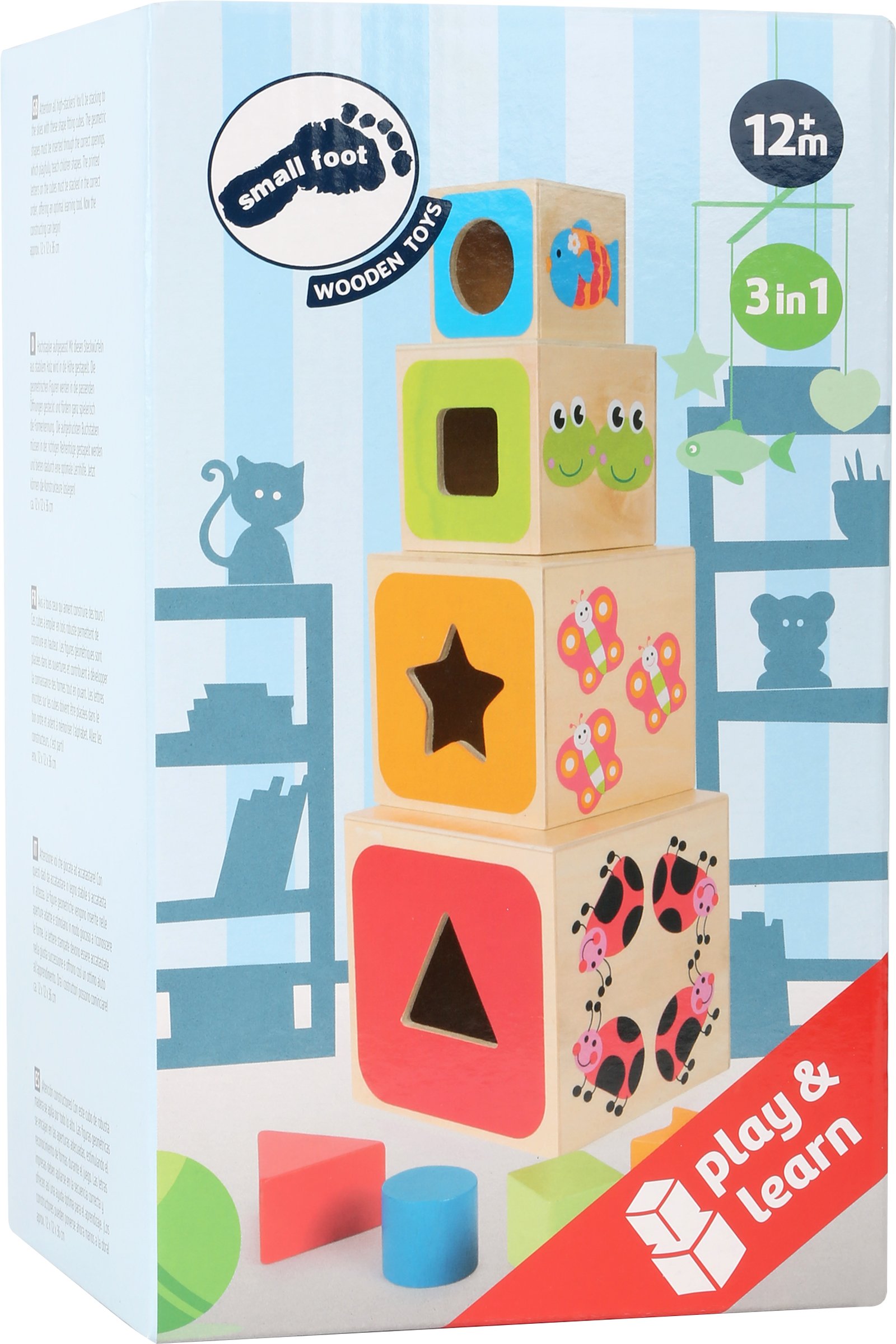 smallfoot 10627 dadi impilabili legno animali bambini
