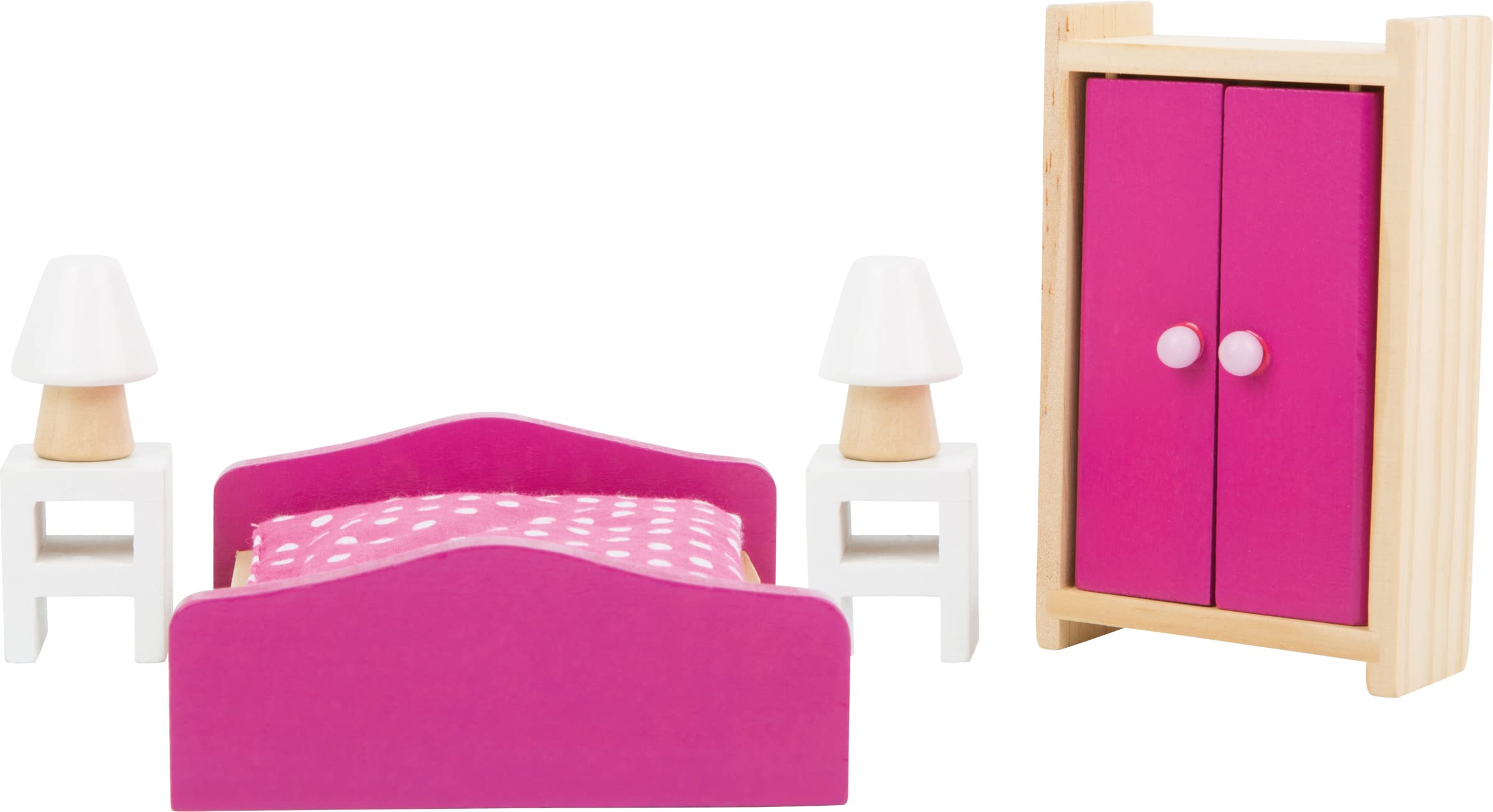 small foot 10874 mobili camera letto casa bambole legno 6pz