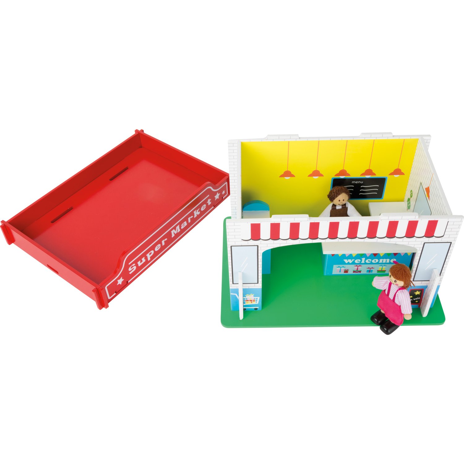 smallfoot 10853 casa supermercato legno con accessori