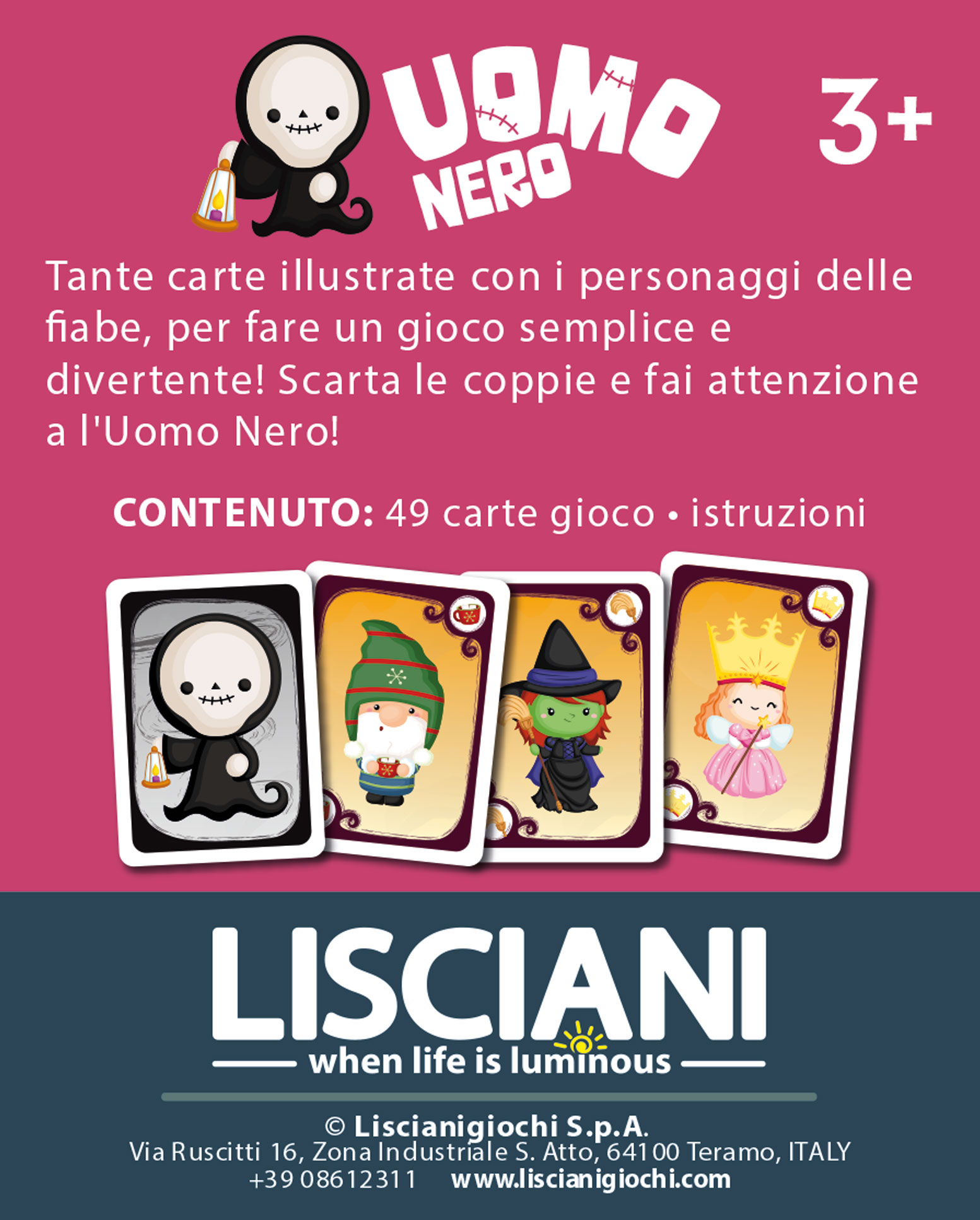 Lisciani Ludoteca Uomo Nero gioco carte bambini fiabe
