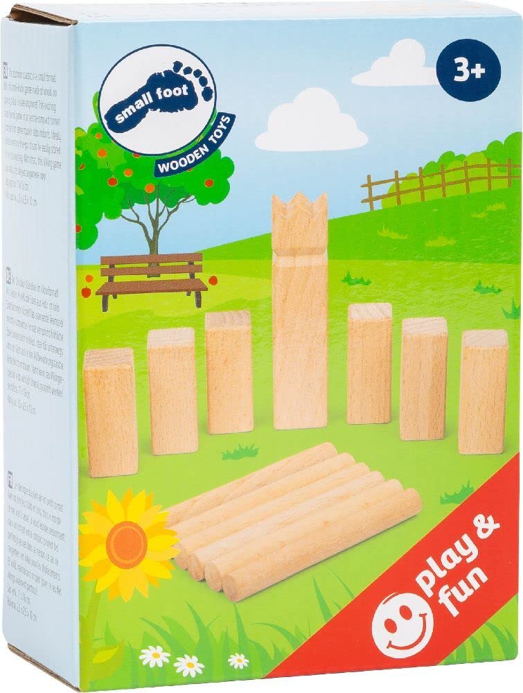Smallfoot 11356 Mini-Kubb gioco vichinghi in legno 17 pezzi