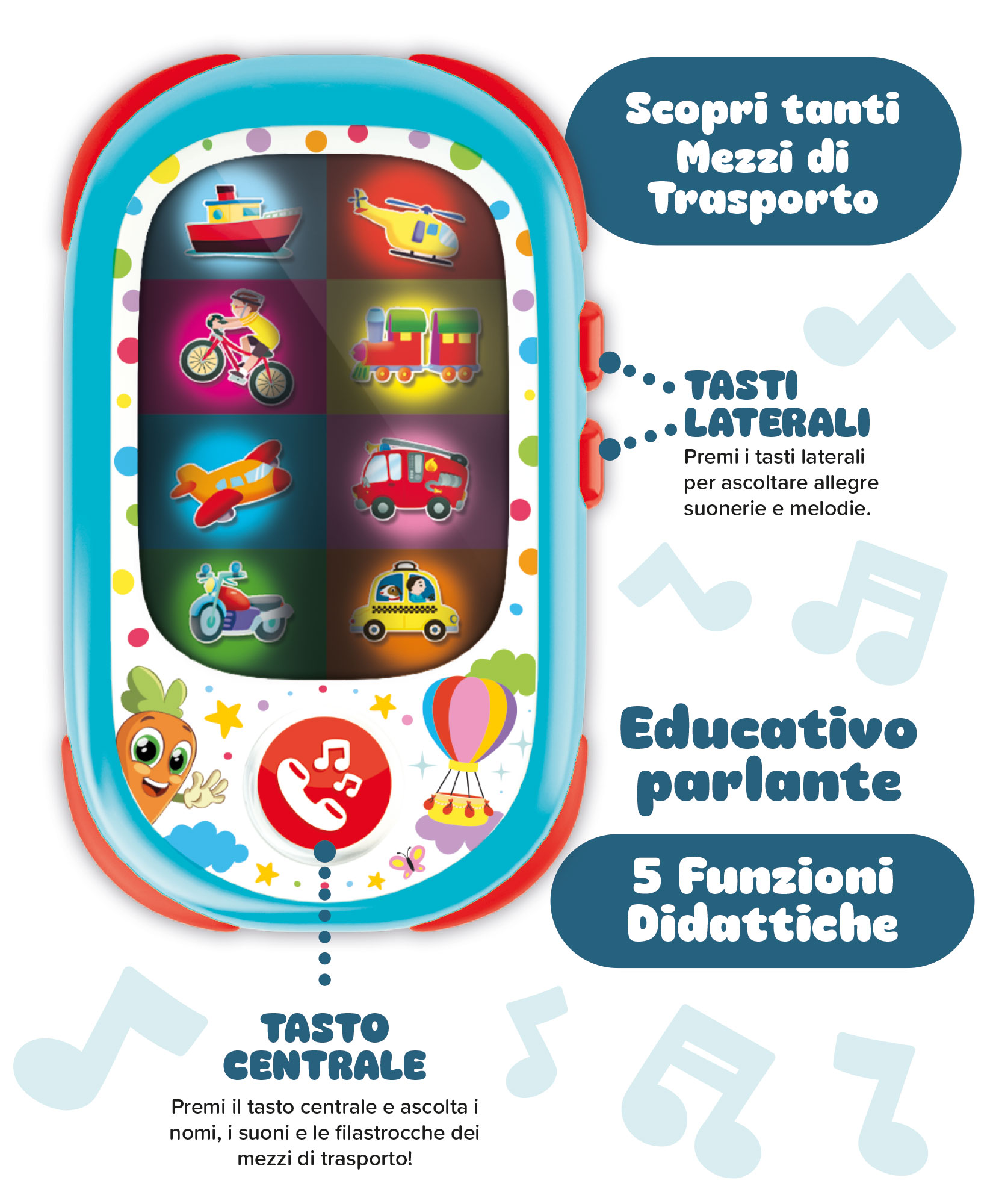 Lisciani Carotina Baby Smartphone Led telefono parlante