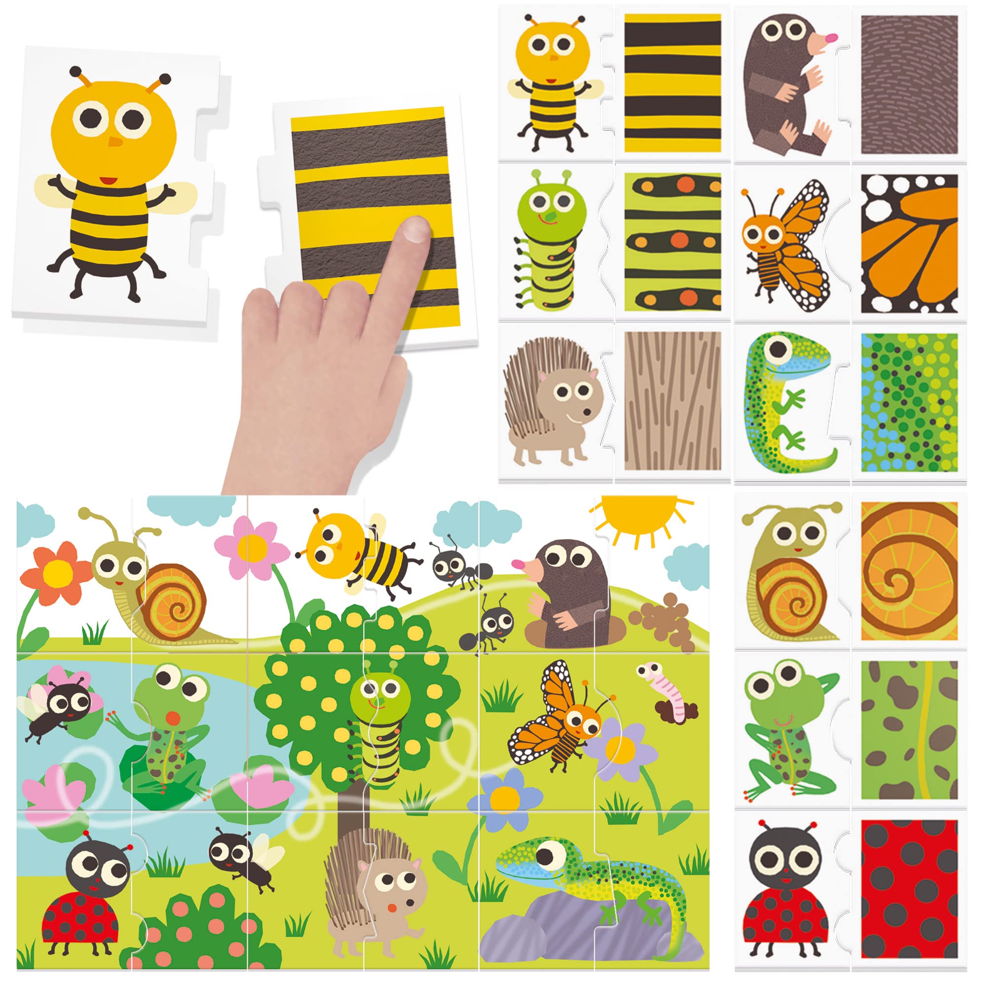 Headu Tocca e Osserva IT55010 puzzle animali 9 pezzi Montessori