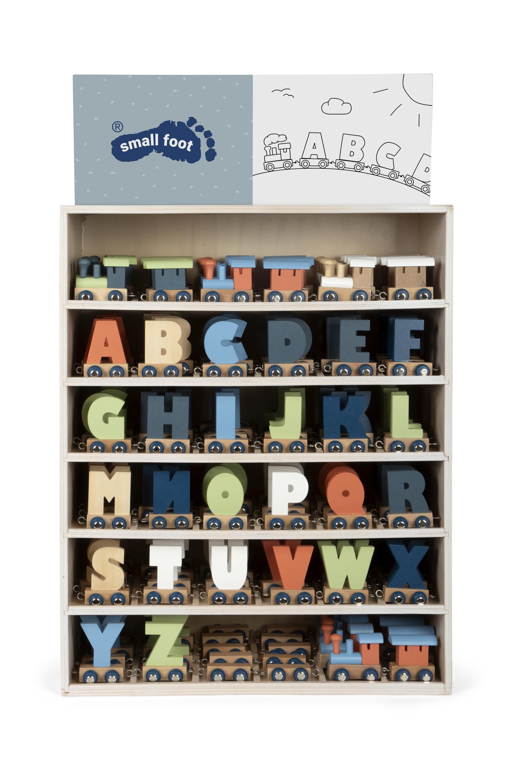 smallfoot Trenino Polare 12597 display legno 180 pezzi lettere