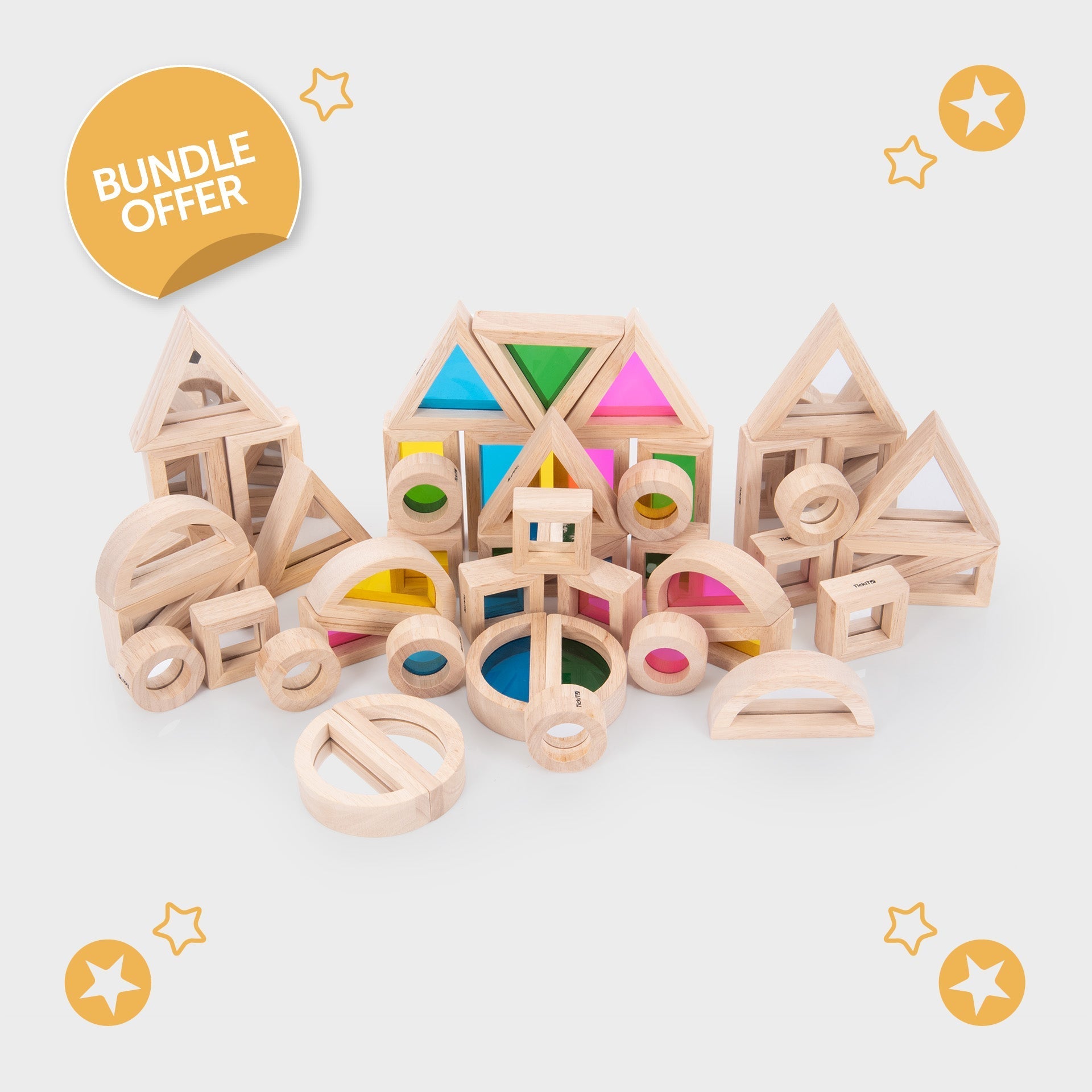 Tickit Rainbow Blocks Mirror Blocks Bundle costruzioni 48 pezzi