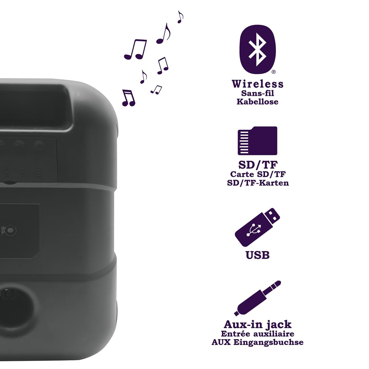Lexibook iParty K8210 cassa Bluetooth karaoke nera
