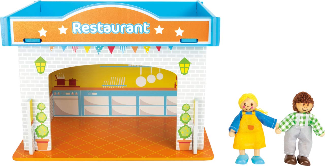 smallfoot 10852 casa ristorante legno con accessori