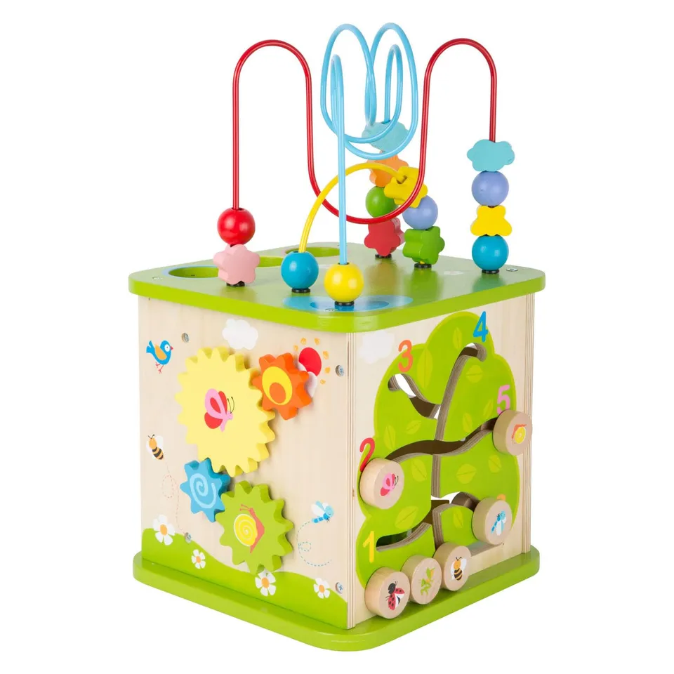 small foot 10605 Dado motricità cubo legno corsa biglie 5 lati