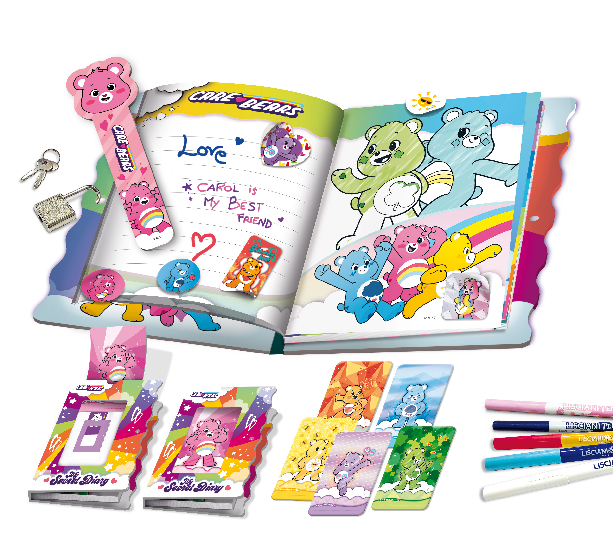 Lisciani Care Bears My Secret Diary diario segreto intercambiabile