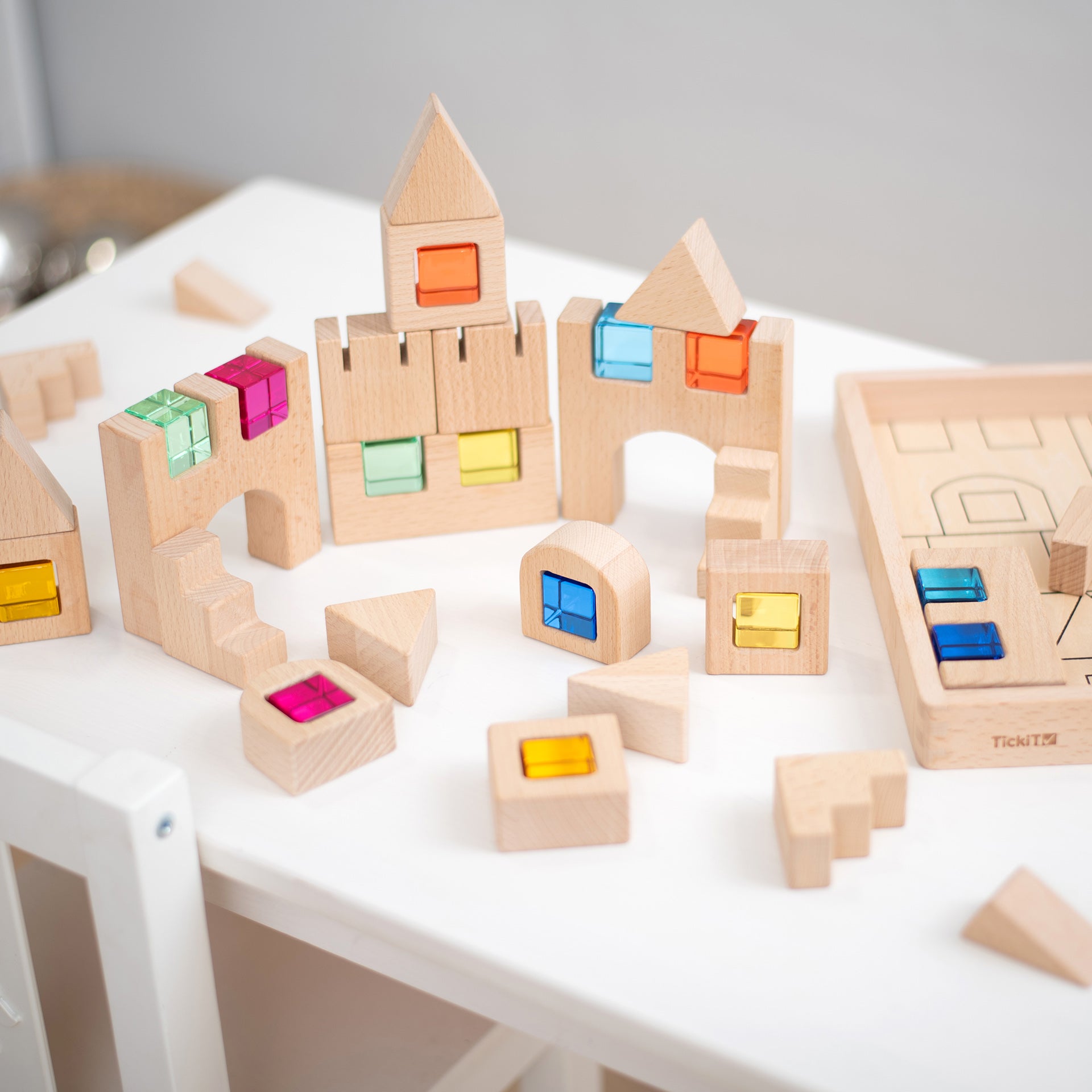 Tickit Wooden Building Gem Blocks costruzioni 25 pezzi da 3 anni