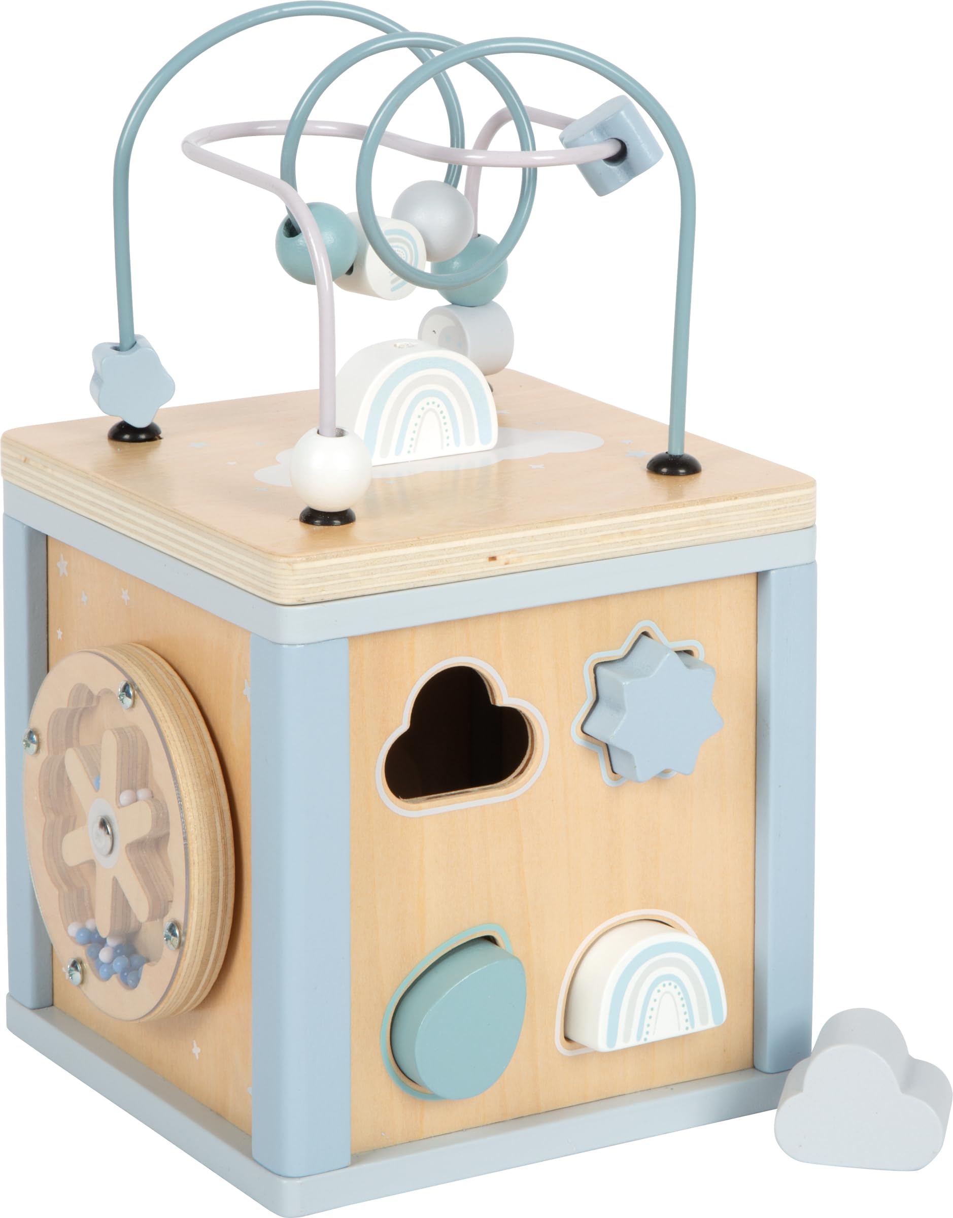 smallfoot 12804 dado motricità blu legno 12 mesi