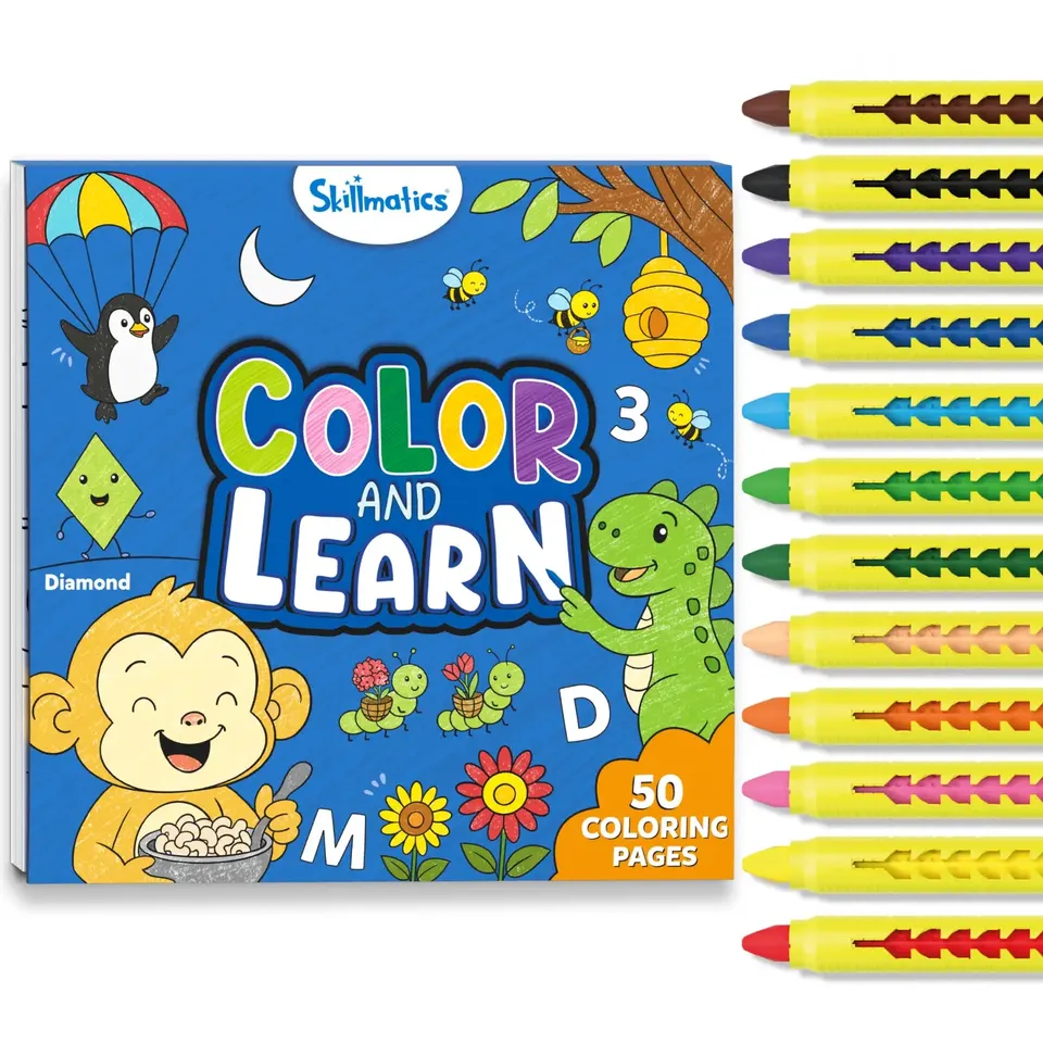 Skillmatics Color and Learn Letters Numbers Phonics Shapes libro 3-6 anni