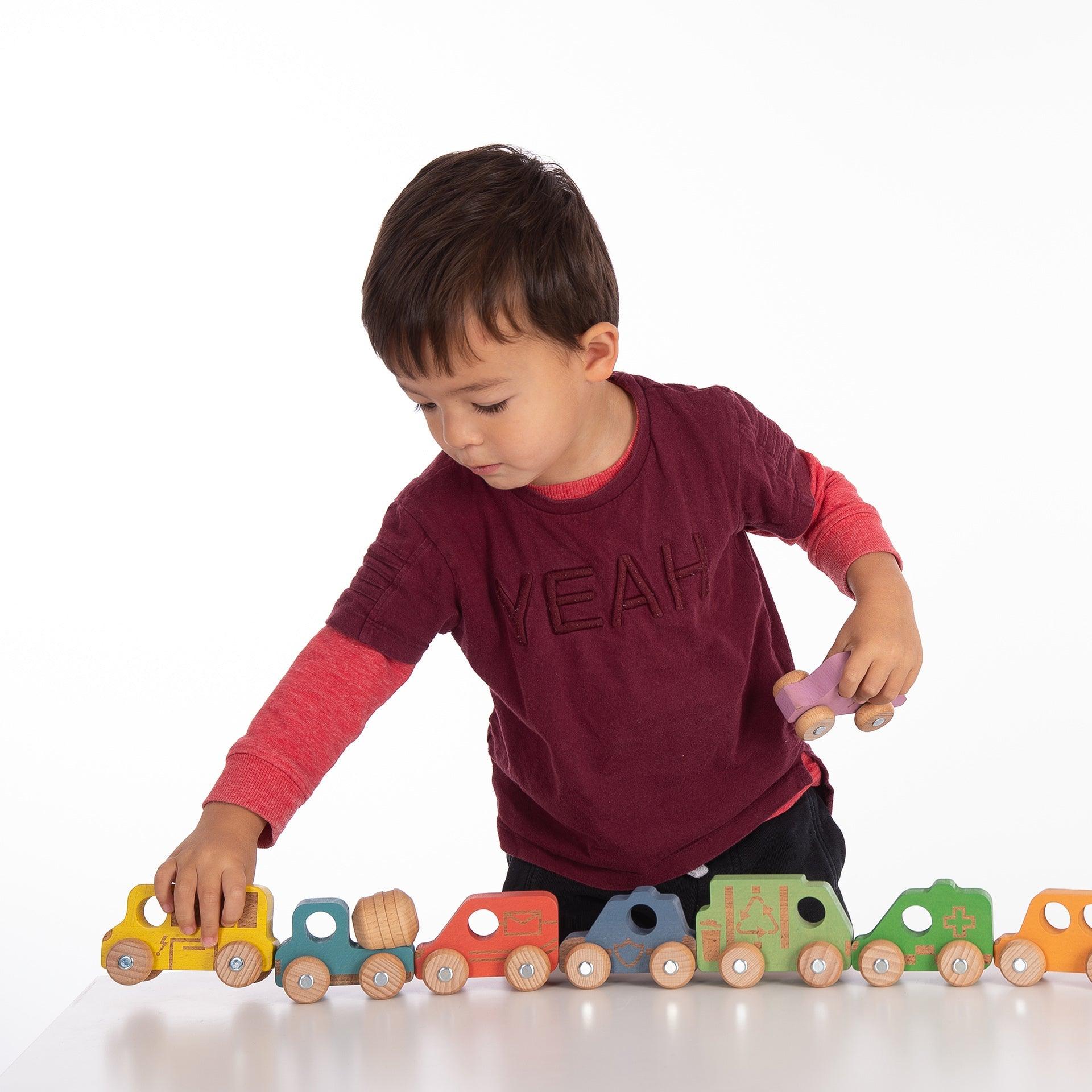Tickit Rainbow Vehicles veicoli legno 12pz