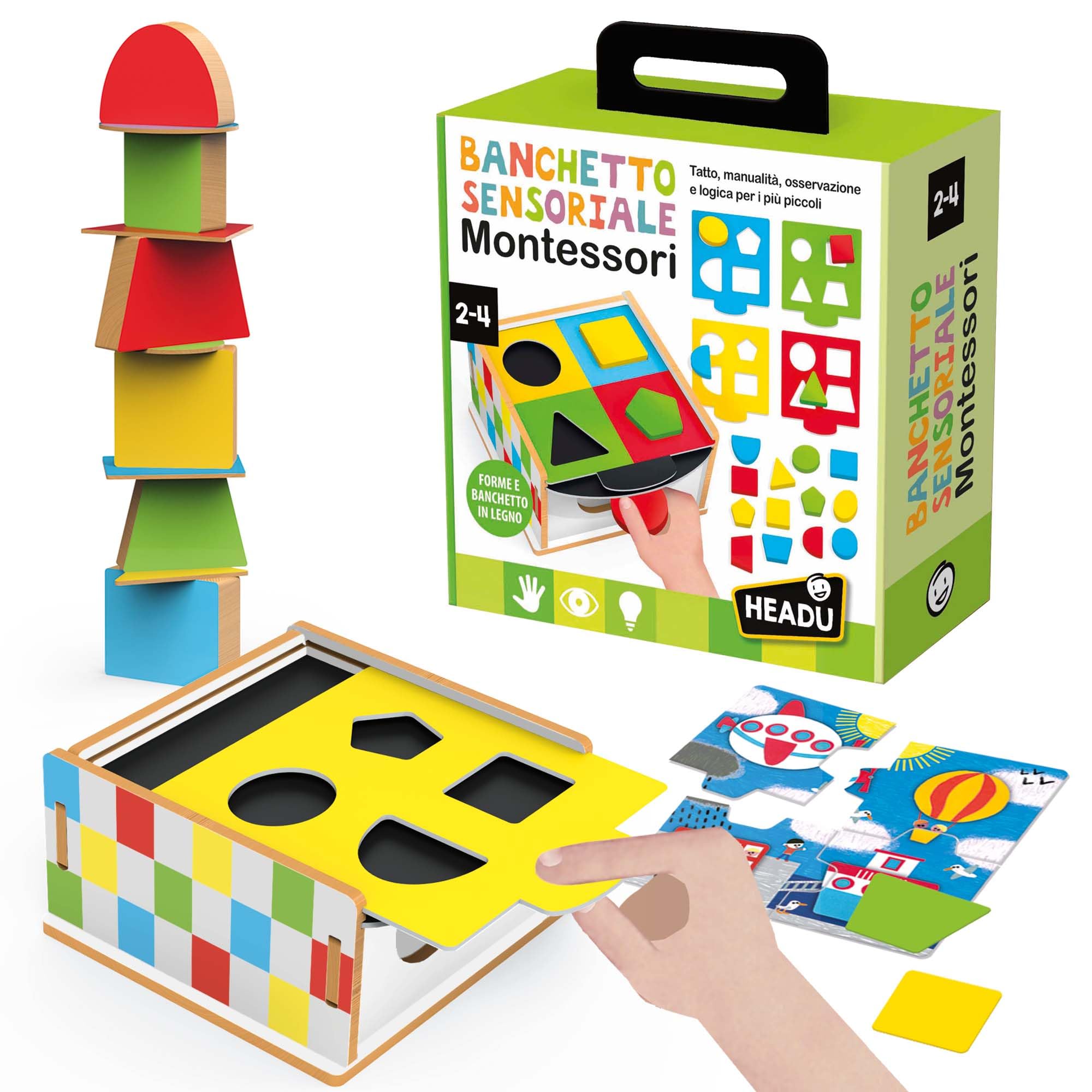 Headu Banchetto Sensoriale IT57182 gioco montessori vecchia versione legno