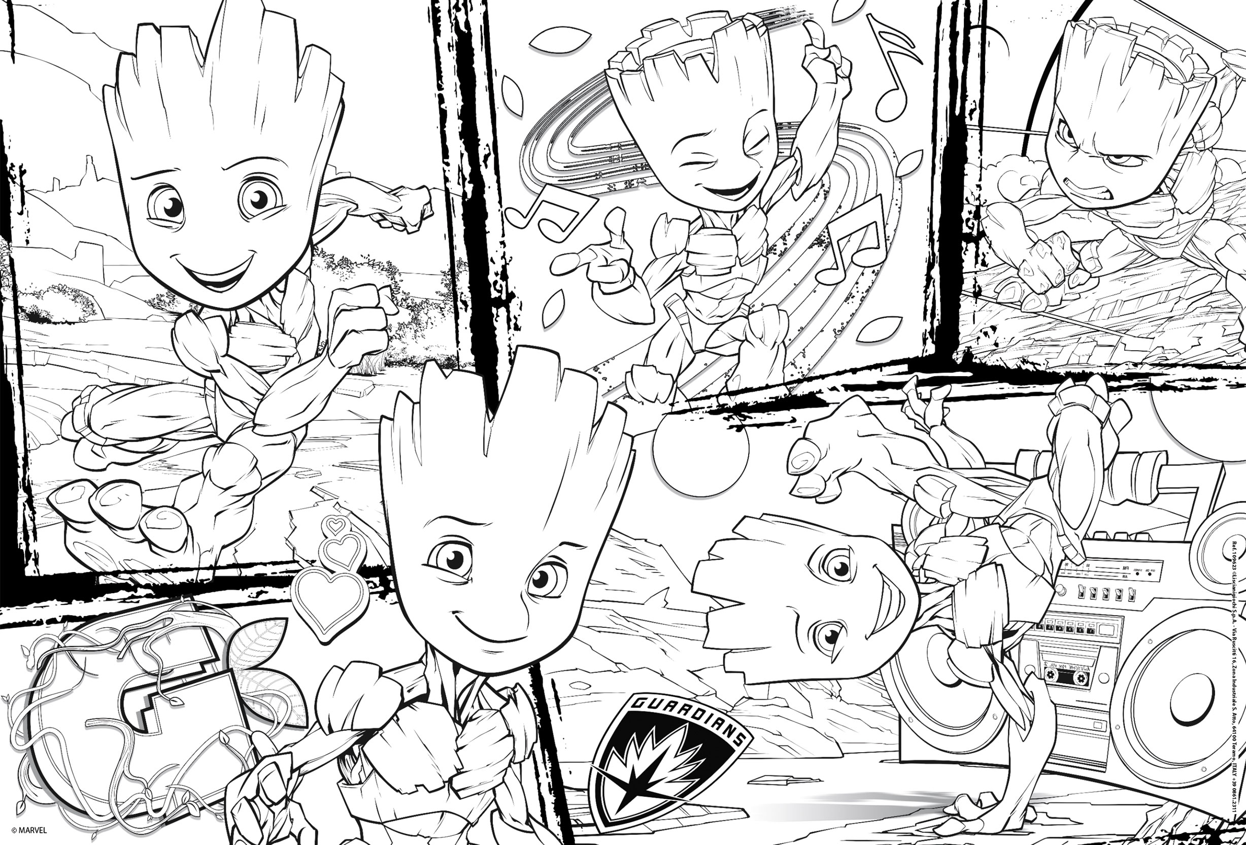 Marvel Puzzle DF Plus 250 Groot puzzle bambini da colorare