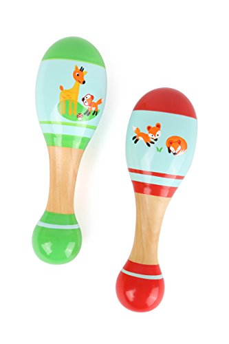 smallfoot 10723 maracas legno volpe per bambini