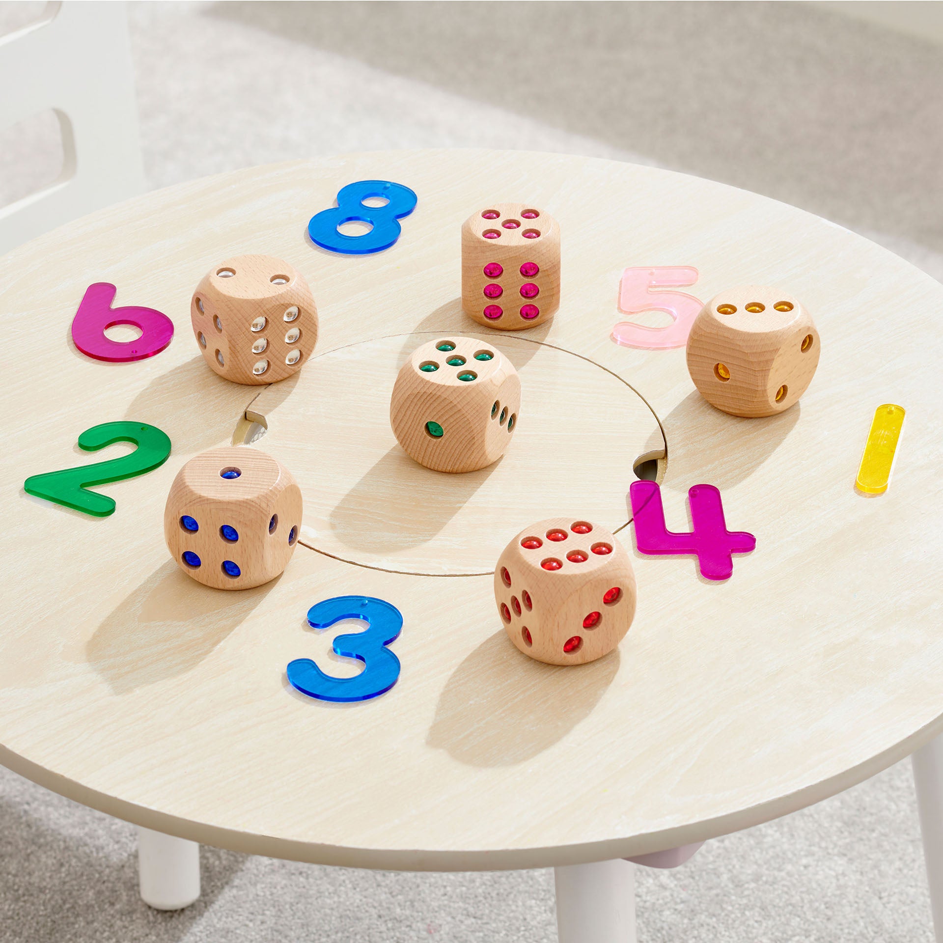 Tickit Wooden Jewel Dice dadi legno 6 pezzi gemme