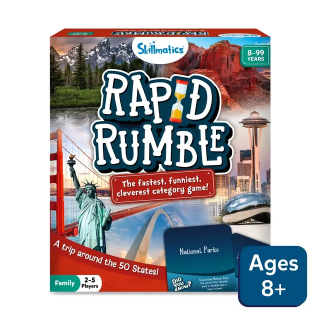Skillmatics Rapid Rumble 50 States gioco da tavolo 120 carte