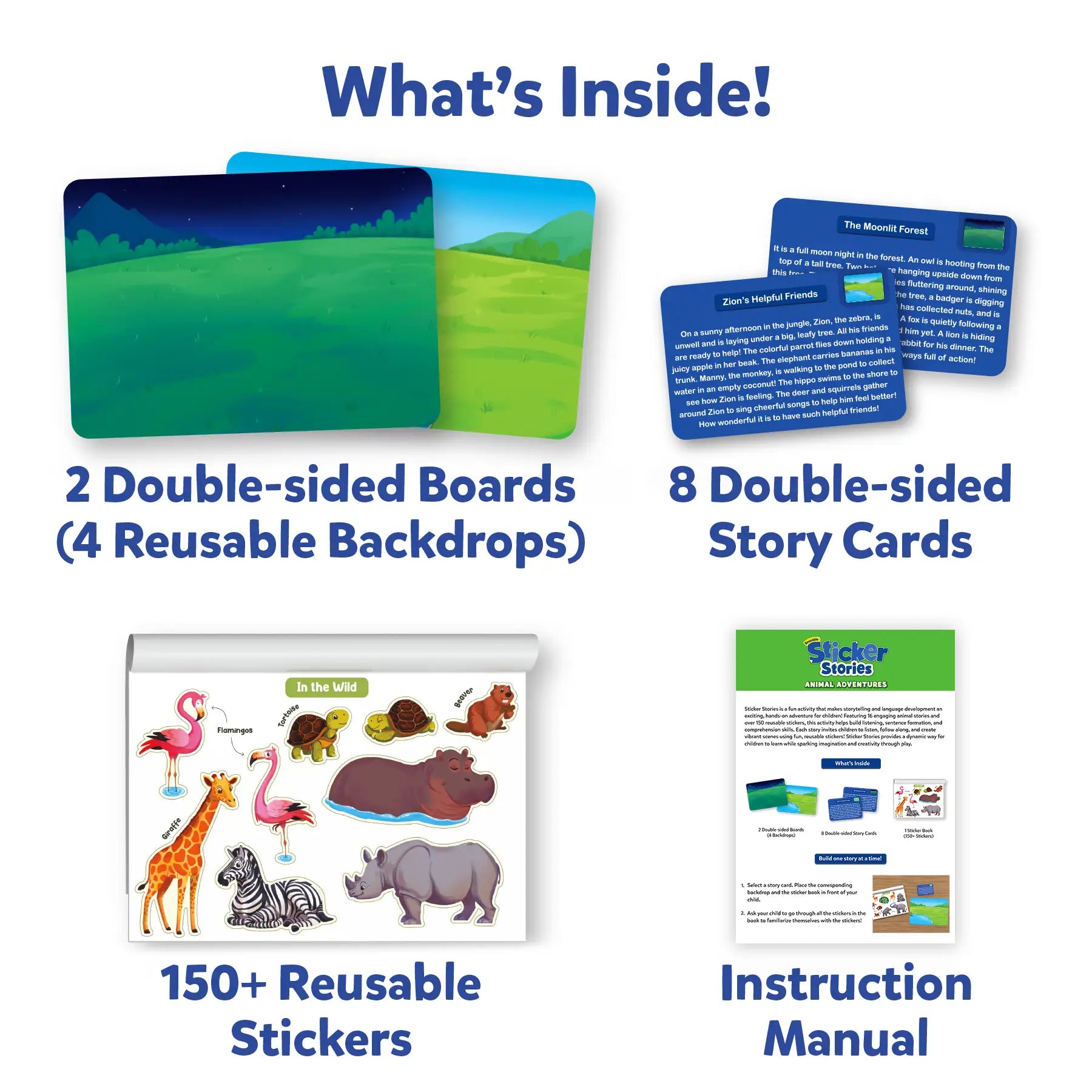 Skillmatics Sticker Stories gioco adesivi animali 3-7 anni