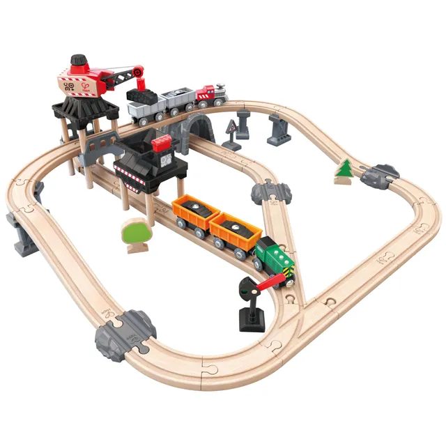 Hape Pista miniera con gru magnetica trenino legno dai 3 anni