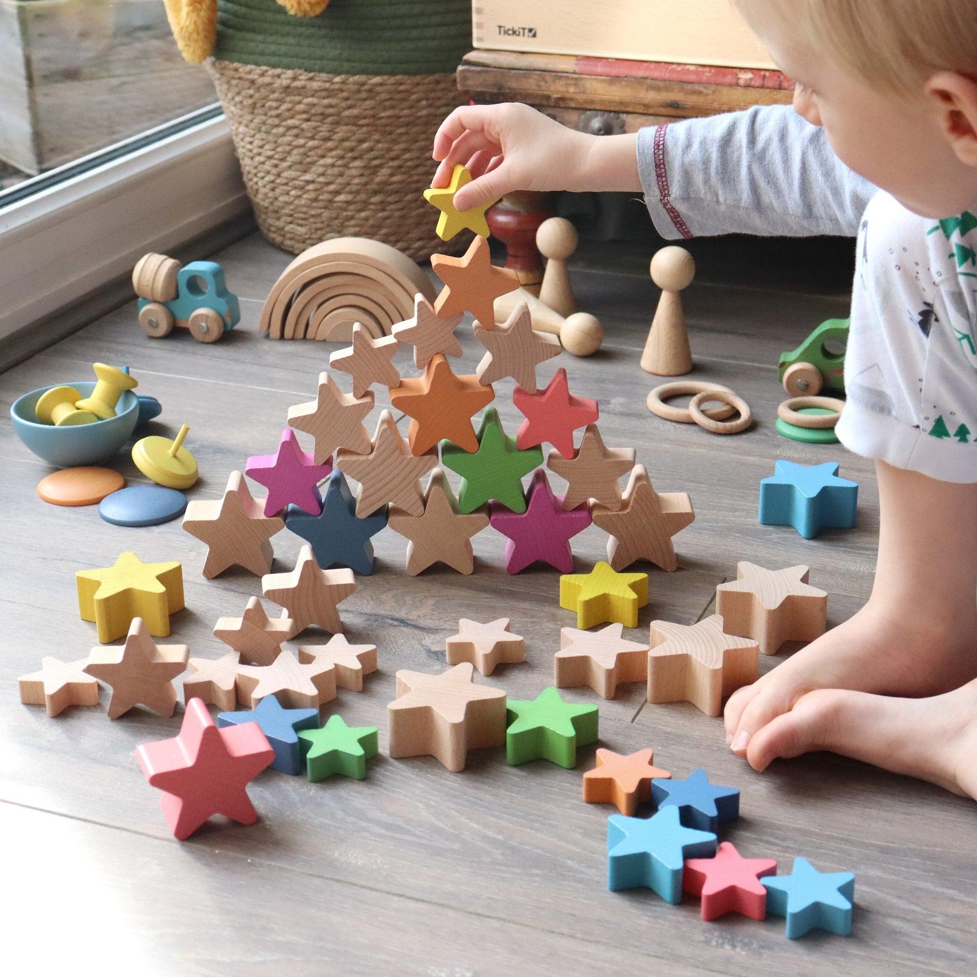 Tickit Natural Wooden Stars stelle in legno 21 pezzi da 10 mesi