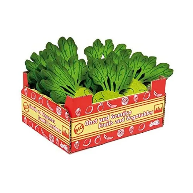 smallfoot Cassetta cavoli rapa gioco cucina 12 pezzi feltro