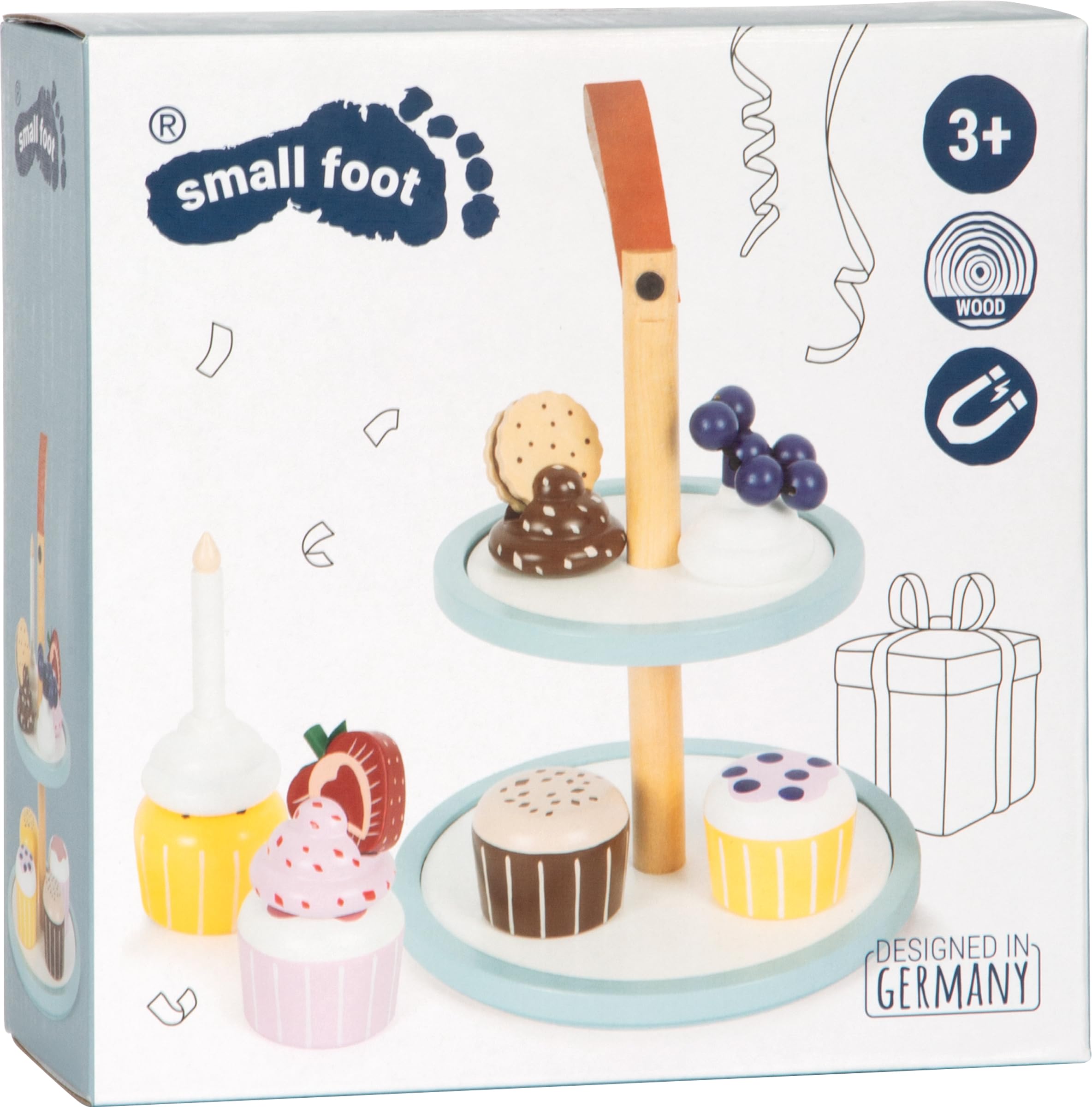 smallfoot Tasty alzata cupcake legno 4 cupcake magnetici