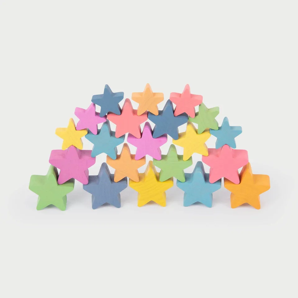 Tickit Rainbow Wooden Stars stelle legno 21 pezzi colorate