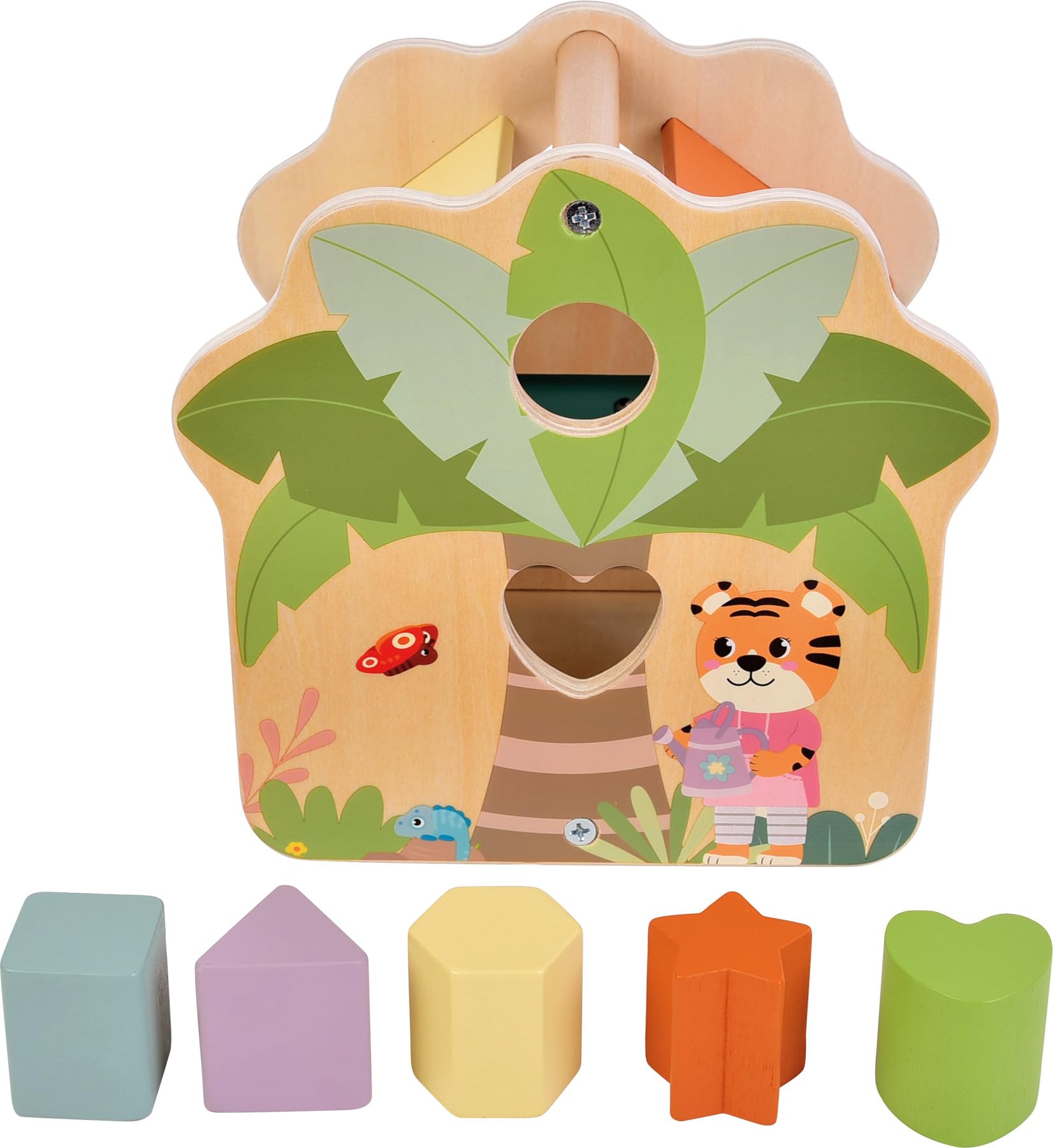smallfoot Jungle Friends casetta dado incastro legno 5 pezzi