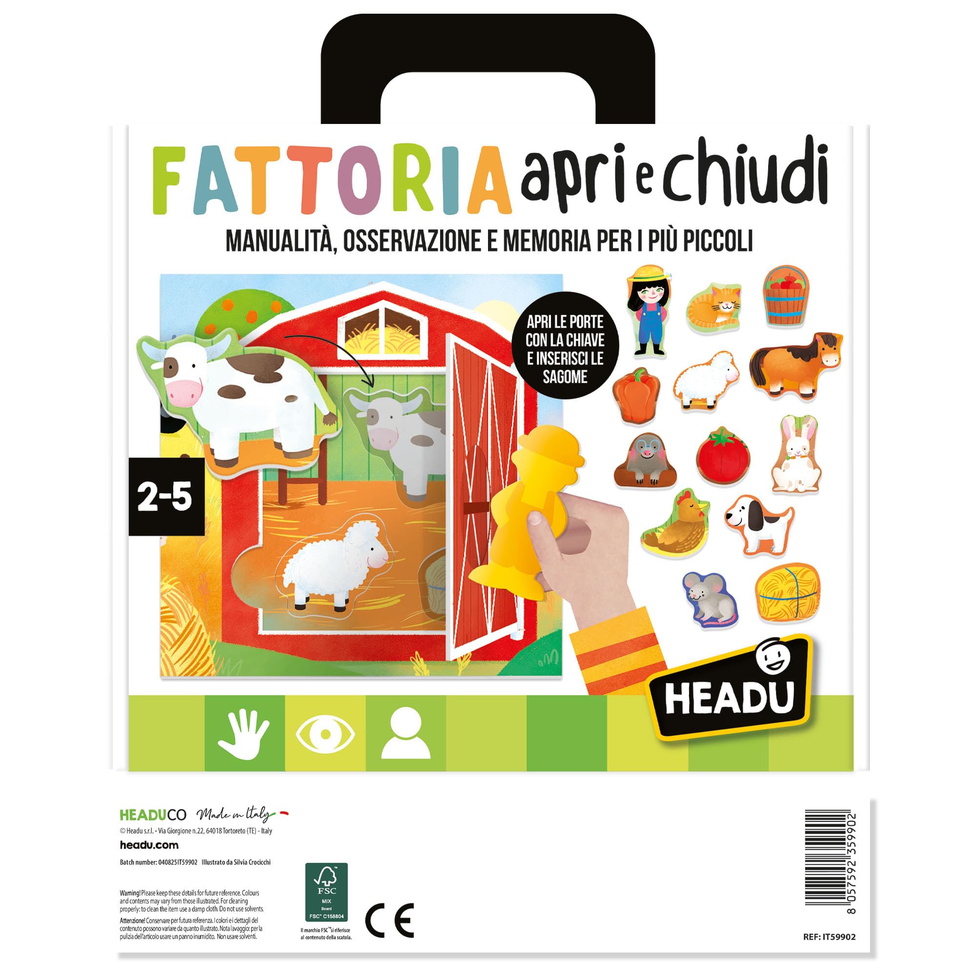 Headu Montessori Fattoria Apri e Chiudi gioco educativo 2-5 anni
